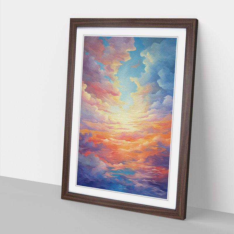Single Picture Frame Print on Wood, Walnut Framed, 64cm H x 46cm W