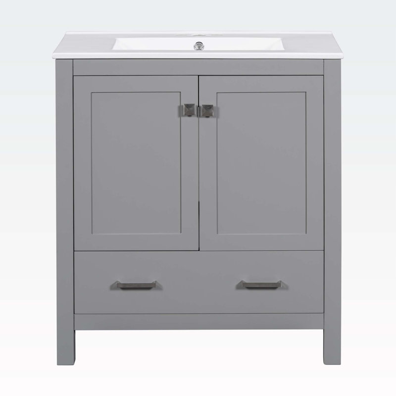 Armoire de salle de bain Leilaney, Gris