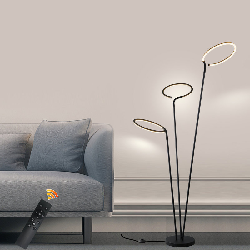 Gufran 61.41" Modern Black Dimmable LED Tree Floor Lamp