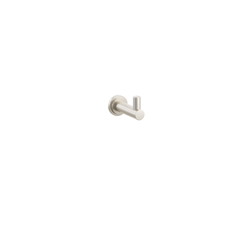 Modern Tubular Brass Single Robe Hook, Satin Nickel