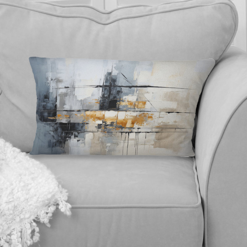 Grey Collage Reflections II - Abstract Collages Printed Throw Pillow