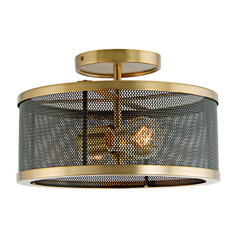 Jame Semi Flush Mount, Satin Brass