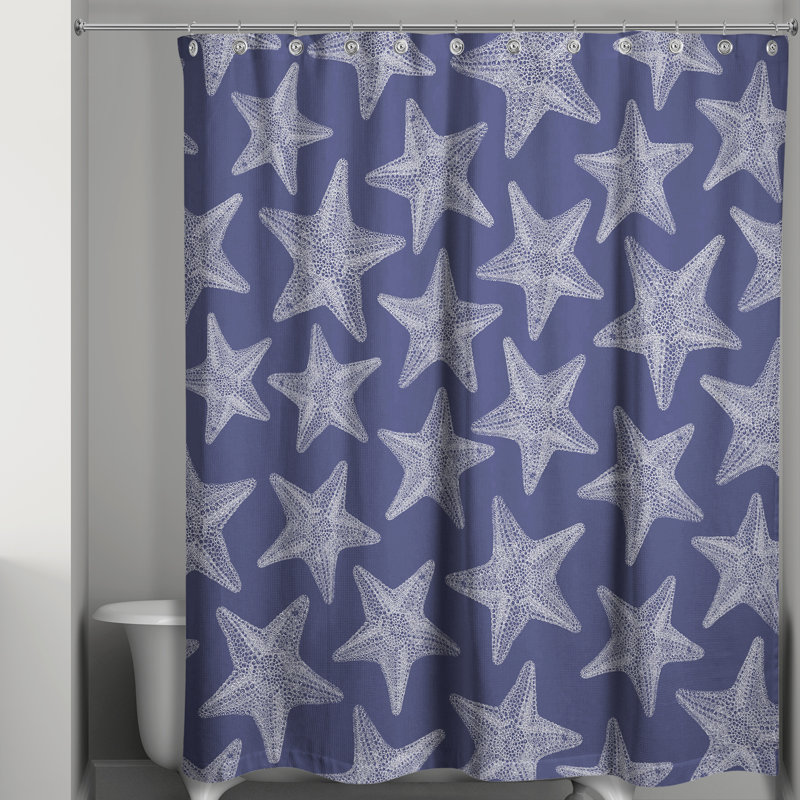 Rideau de douche simple Leeann, Bleu marine
