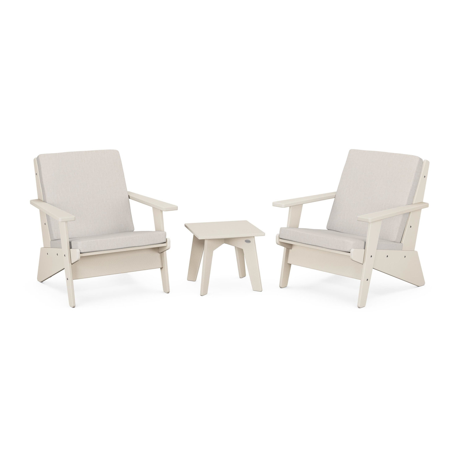POLYWOOD® Riviera 2-Person Patio Seating Group, Sand, Cast Ash