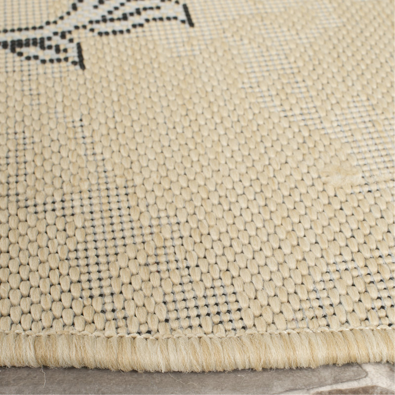 Tapis oriental d'intérieur / extérieur Davonia Performance, Carré 7 pi 1 po