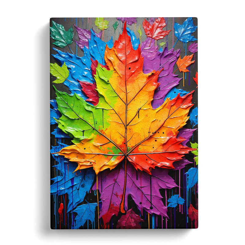 Leaf Pop Art No.4 - Wrapped Canvas, 60cm H x 40cm W x 3cm D