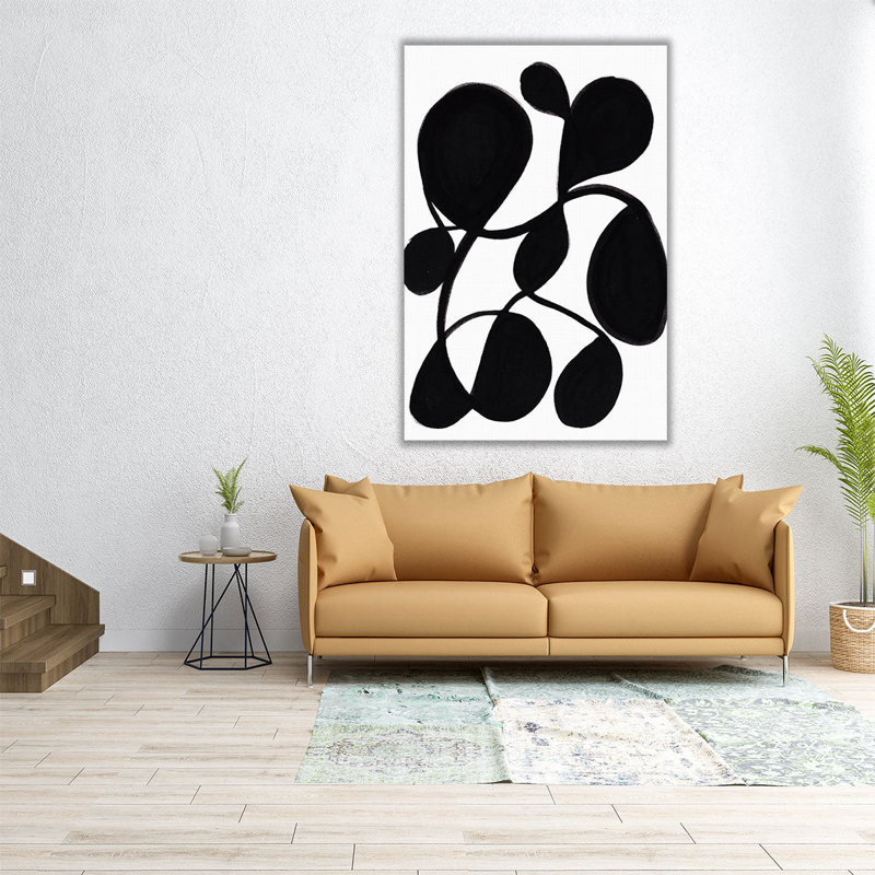 Ying Yang 3 noir et blanc - reproduction d'art sur toile, H 18 po x l 12 po