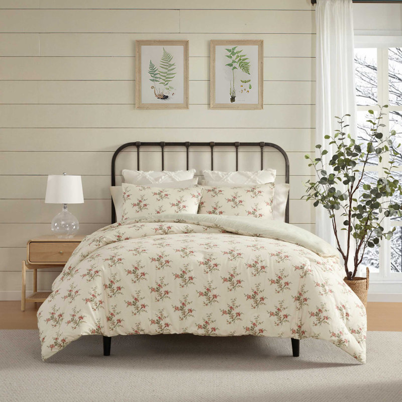 Ensemble d'édredon en flanelle de coton rouge Laura Ashley Jessika, Édredon simple