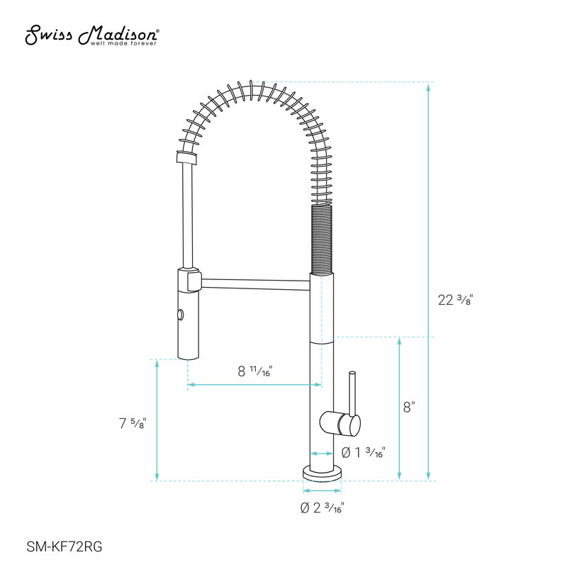 Chalet Single Handle, Pull-Down Kitchen Faucet, Rose Gold