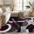 Archeveque Woven Abstract Burgundy/White/Black Area Rug – Modern Geometric Polypropylene Carpet for Living Room, Bedroom, or Hallway-1286736980