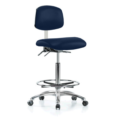 PERCH Electro-Static Dissipating (ESD) Chair with Foot Ring | High Bench Height 24-33.5"