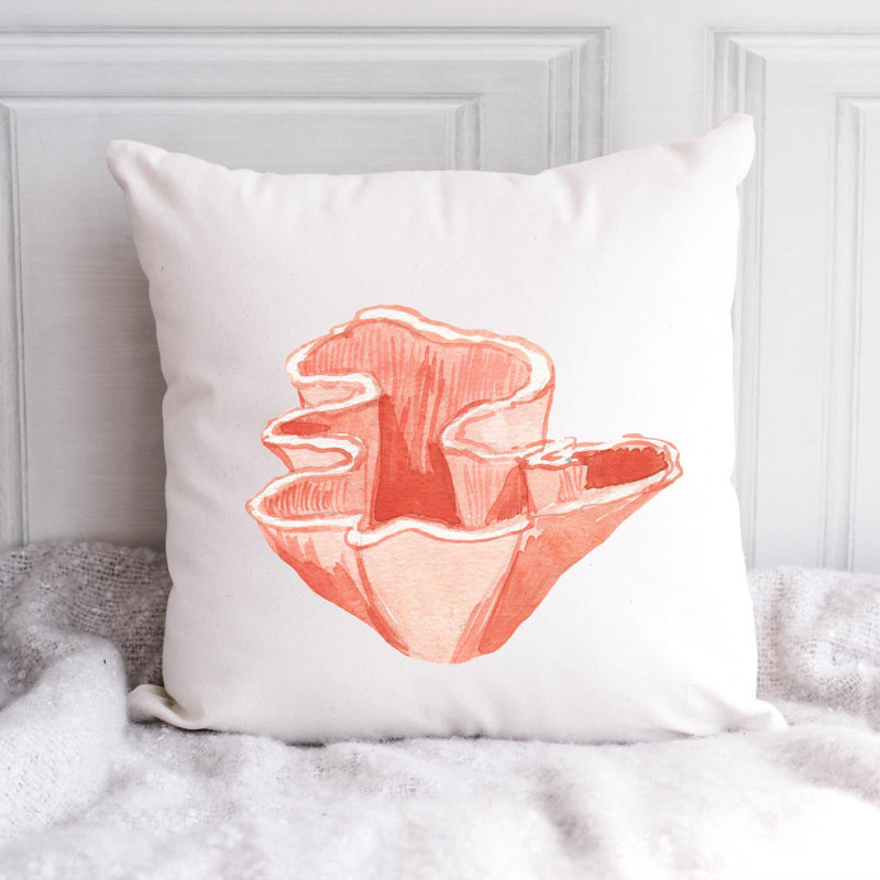 Cotton / Polyester Blend Reversible Throw Pillow, 16"H x 16"W