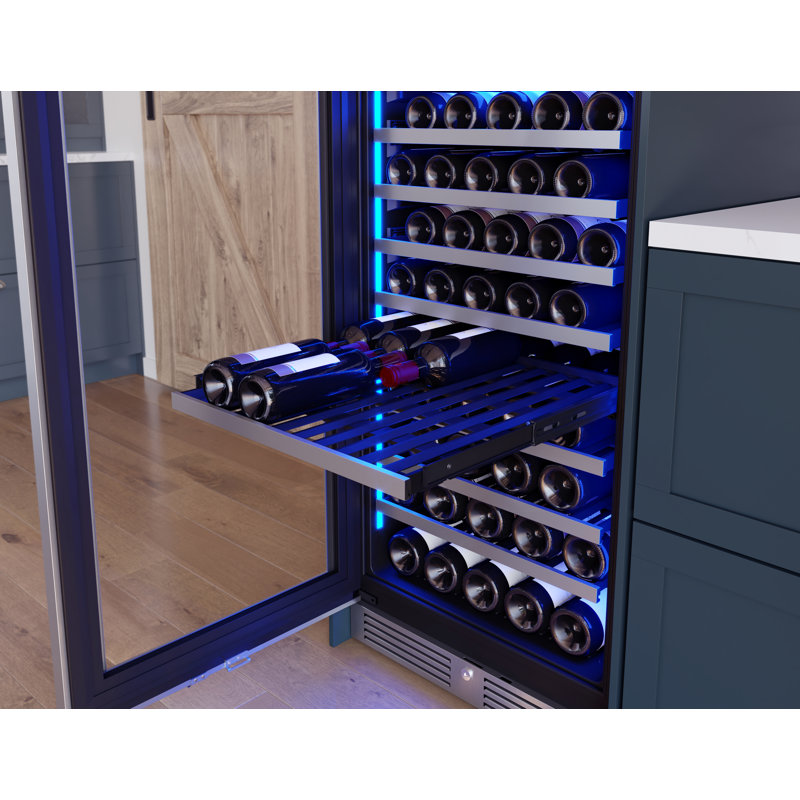 Zephyr 24" Stainless Steel Dual Zone Wine Cooler with LED Lighting