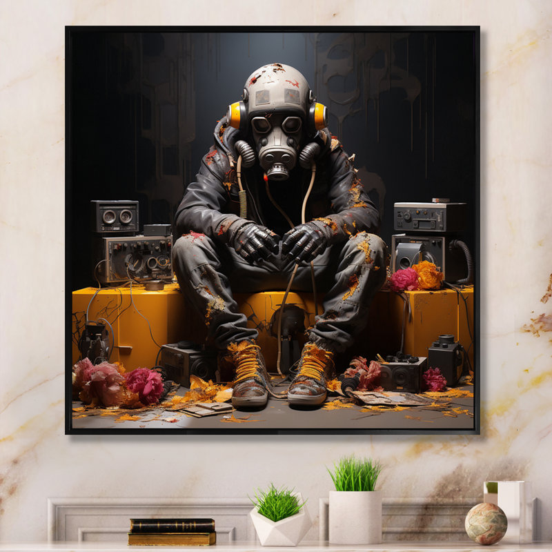 Cosmic Visitors Alien - Fantasy Wall Art Prints, Black Floater Framed, 16" H x 16" W