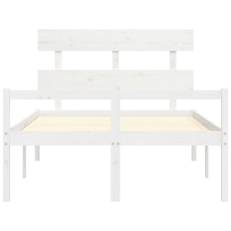 Anniki Solid Wood Bed, Small Double (4'), White