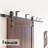 Ceiling Mount Black Rustic Classic Design Non-Bypass Single Track One Door Hardware Kit (Door Not Included)-84464243