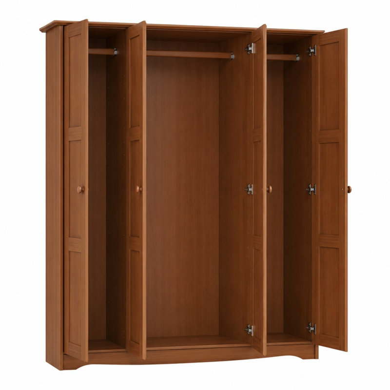 Armoire-penderie 100% bois Arieyana, Moka