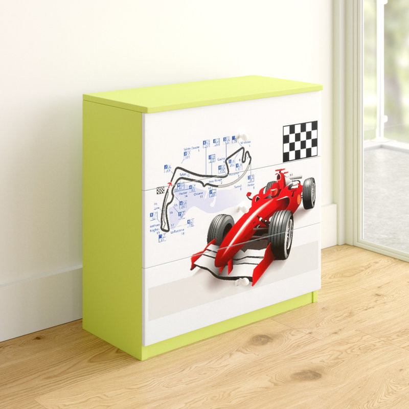 Cicero Kids 3 - Drawer Chest, Green/White