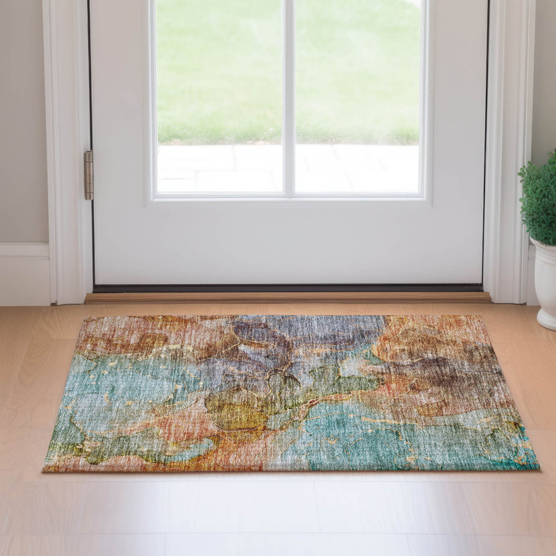 Premium Machine Washable Prisco Coral Rug, Rectangle 1'8" x 2'6"