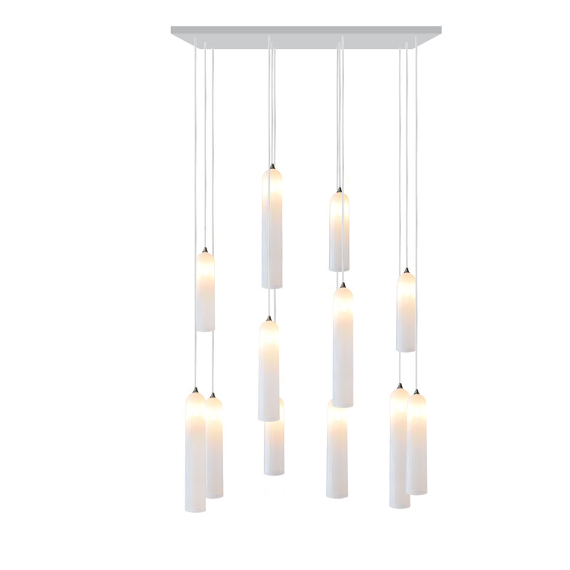 Luminaires suspendus bougie Opal, Argent argent, H 48 po x l 25 po x P 21 po