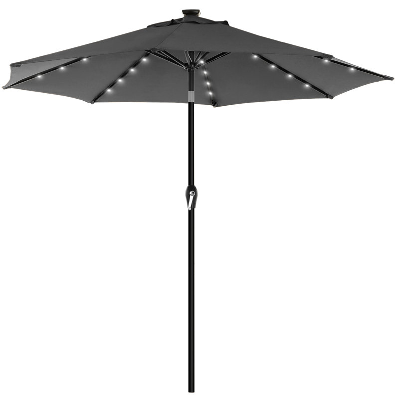Ethel 300cm Parasol, Grey/Brown/Blue, 241cm H x 270cm W x 270cm D