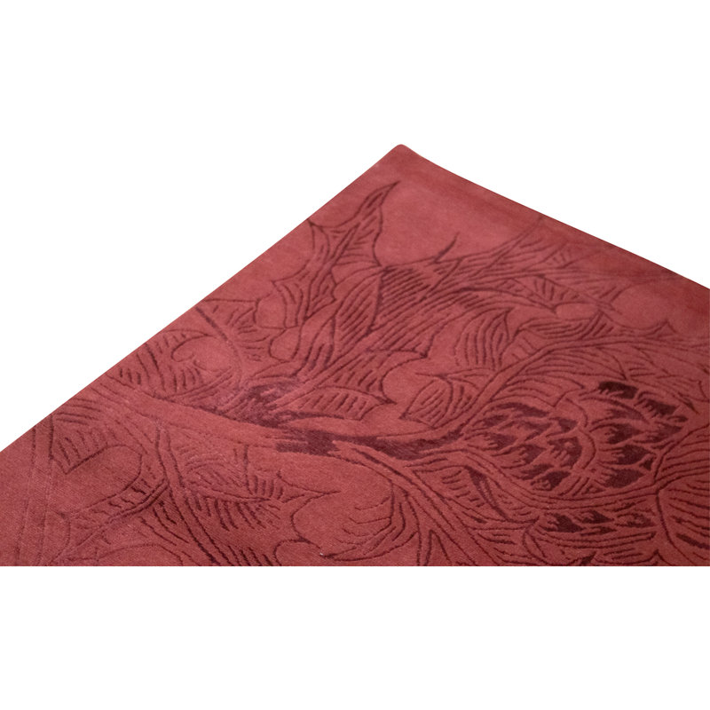 Hand Knotted Wool Area Rug in Red