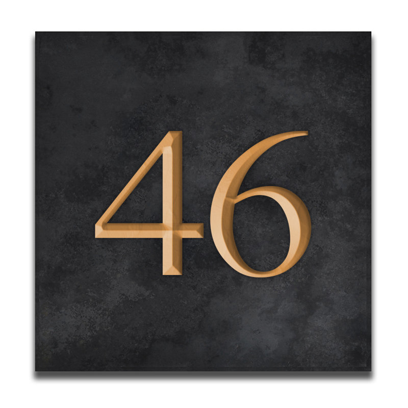 Velia 17.78cm H Stone House Number, 46, Gold
