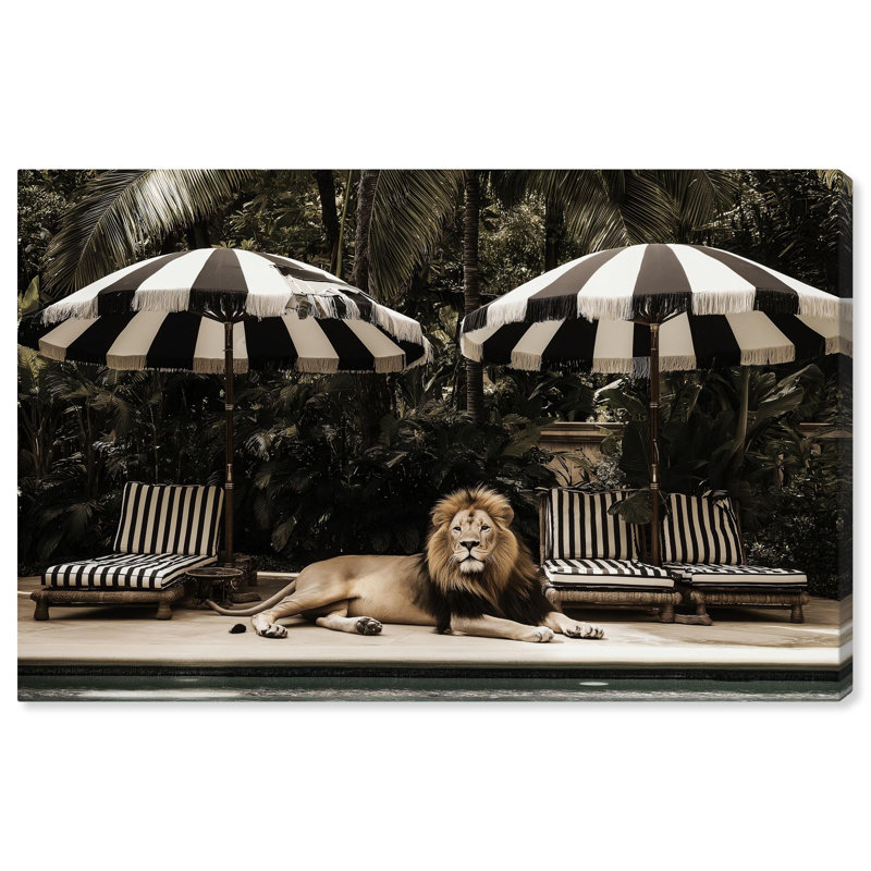 Art Remedy Retro Photography Canvas, Luxe of the Jungle King, Wrapped Canvas, 24" H x 36" W