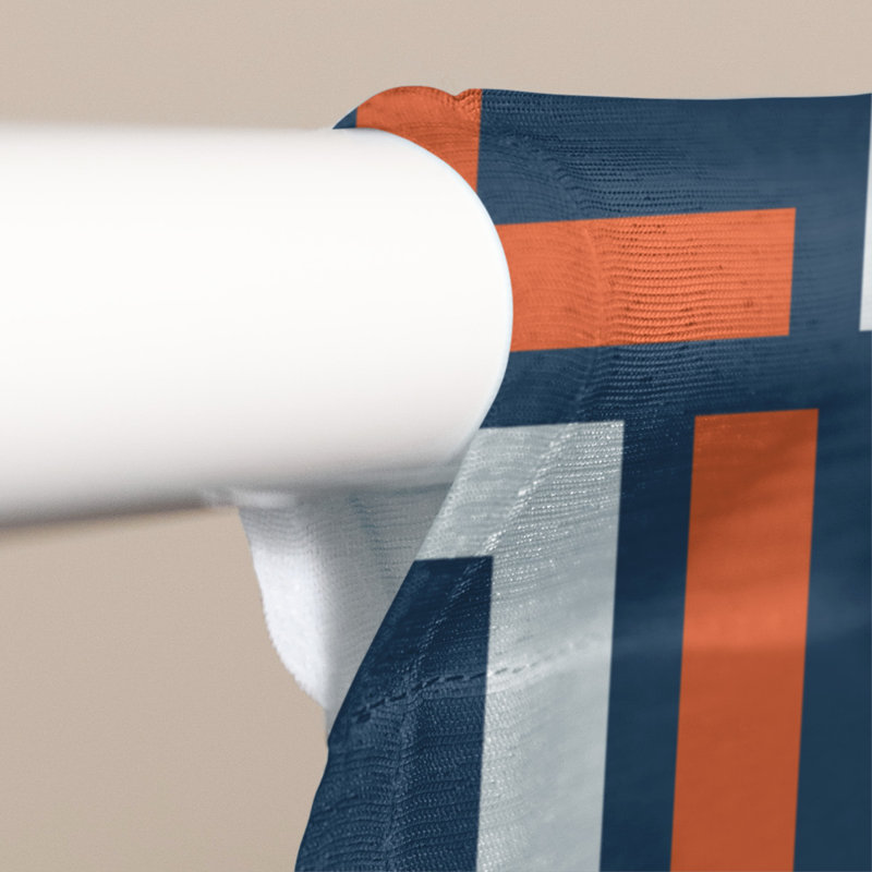 Rideau occultant et isolant avec passe-tringle Luxury, Denver Football Orange/White/Blue