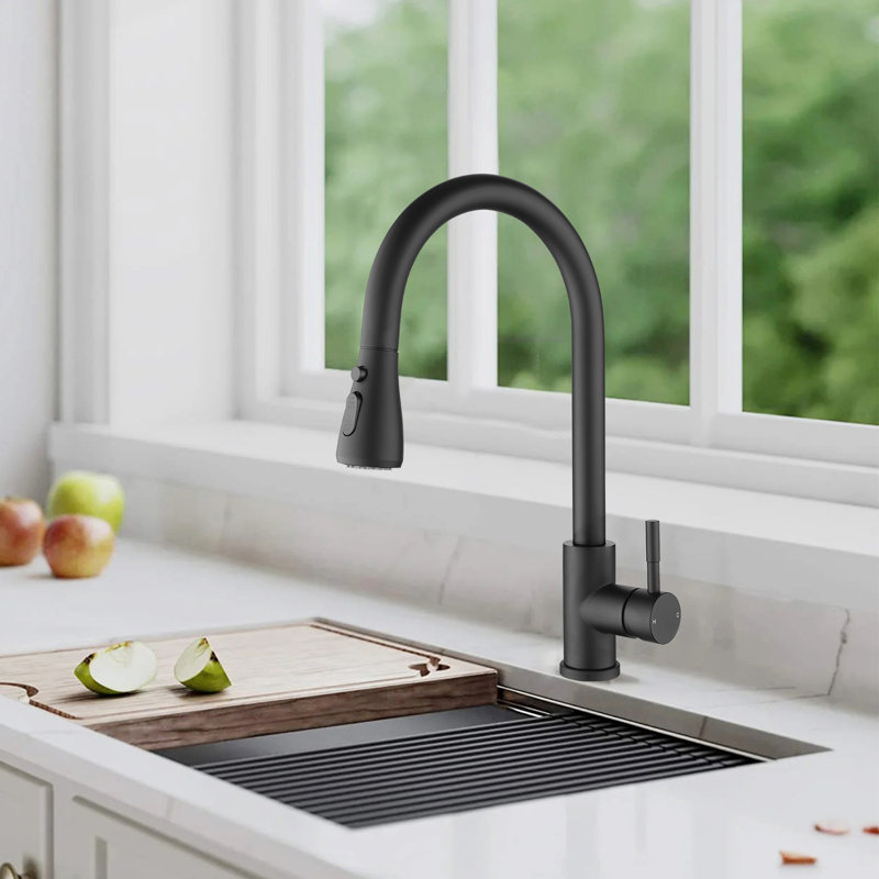 WESTINUS Pull Down Kitchen Faucet, Matte Black