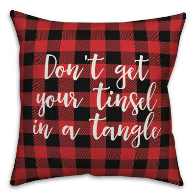  Coussin décoratif «Don't Get Your Tinsel in a Tangle in Buffalo Check Plaid»