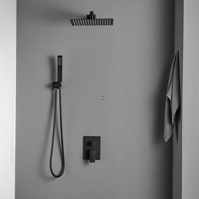 Topcraft 10 in Wall Mounted Rain Shower Faucet System with Handheld Shower