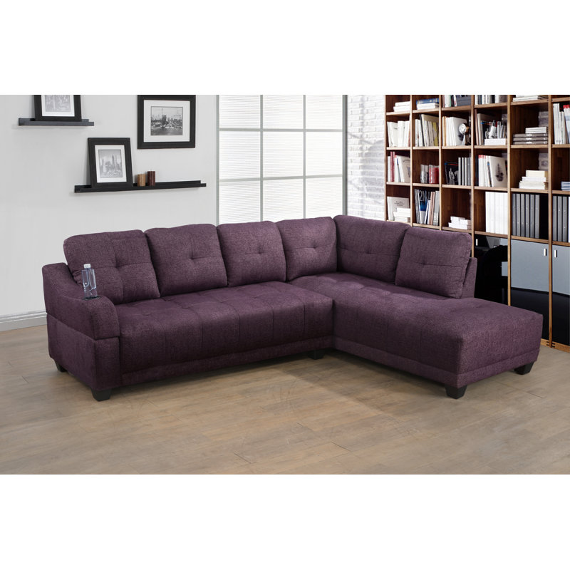 Weweantic Upholstered L-Shaped Sectional, Right Hand Facing