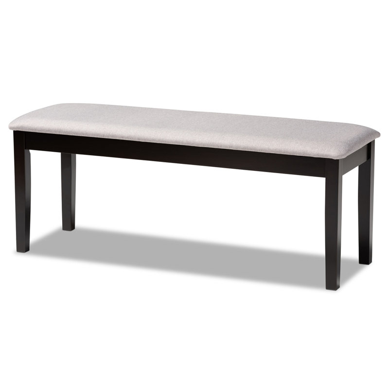 Siège de salle à manger rembourré en mousse 18,9 po Baxton Studio, Gris, Marron foncé