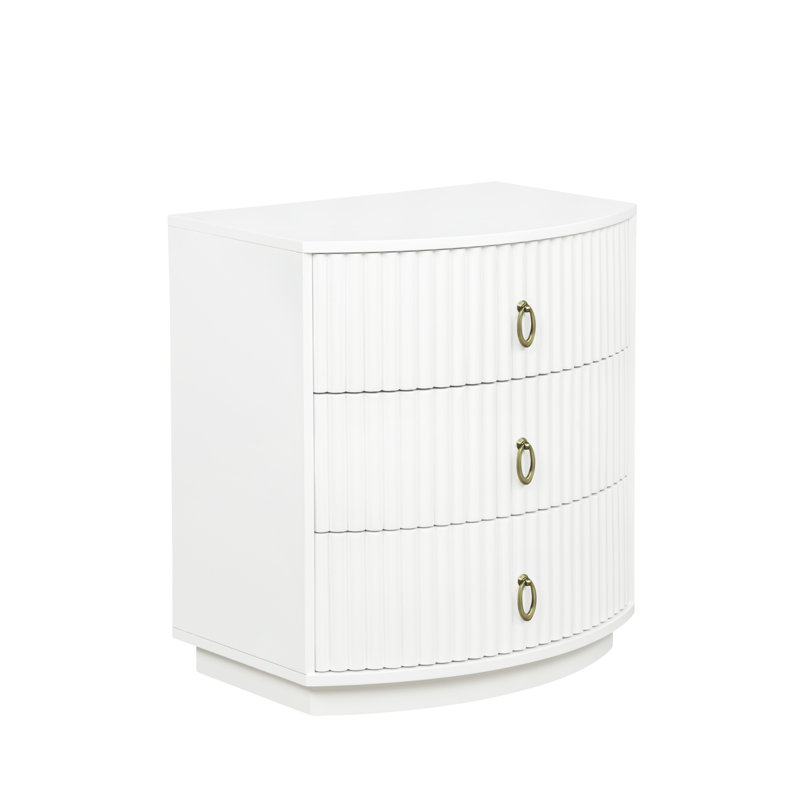 Table de chevet 3 tiroirs Colborne, Blanc