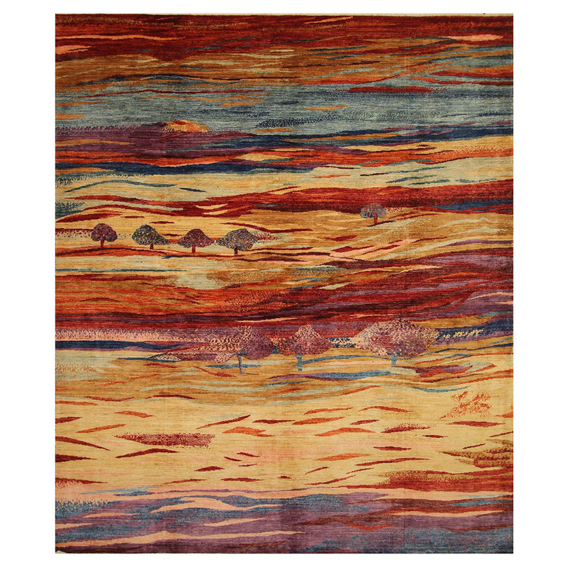 Wool Abstract Area Rug
