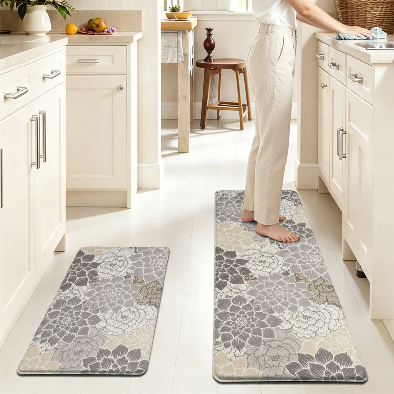 Tapis de sol antidérapant et antidérapant 2 pièces, Brun taupe