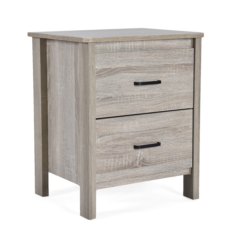 Table de chevet 2 tiroirs Akshata, Brun moyen, Individuel
