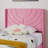 Twin Size Velvet Bed Frame with Wingback Headboard, Upholstered Platform Bed with Wing Side Channel Tufted Headboard, Solid Wooden Slats Support, No Box Spring Needed, Noise Free, Pink-514089474-514089484