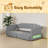 Twin XL Size Extendable Upholstered Daybed With Two Storage Drawers And LED Light-158999338