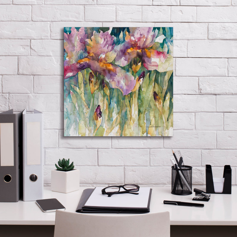 Art mural sur toile, "Siberian Iris" par Annelein Beukenkamp, H 18 po x l 18 po x P 0,75 po