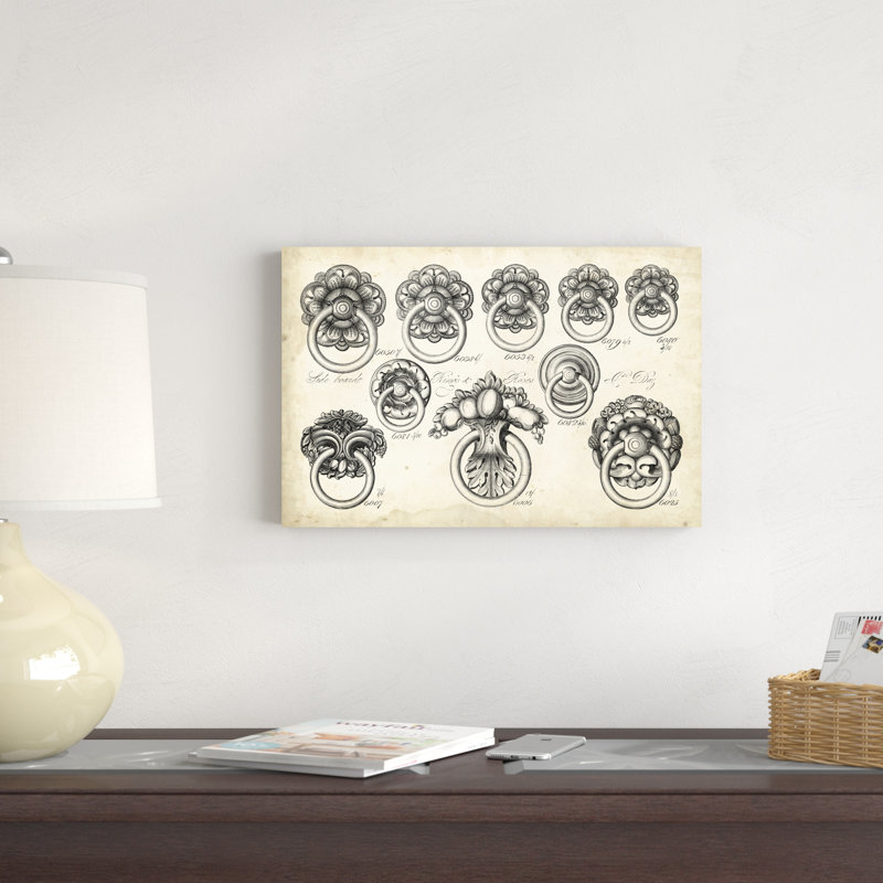 Decorative Hardware II par Vision Studio - Reproduction de dessin sur toile tendue, H 12 po x l 18 po x P 1,25 po