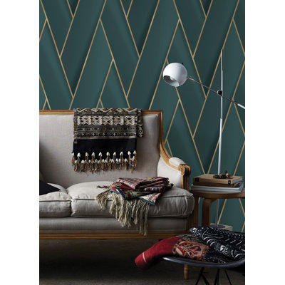Rouleau de papier peint lisse à chevrons moderne L 33 pi x l 20,9 po Kavia Manfred