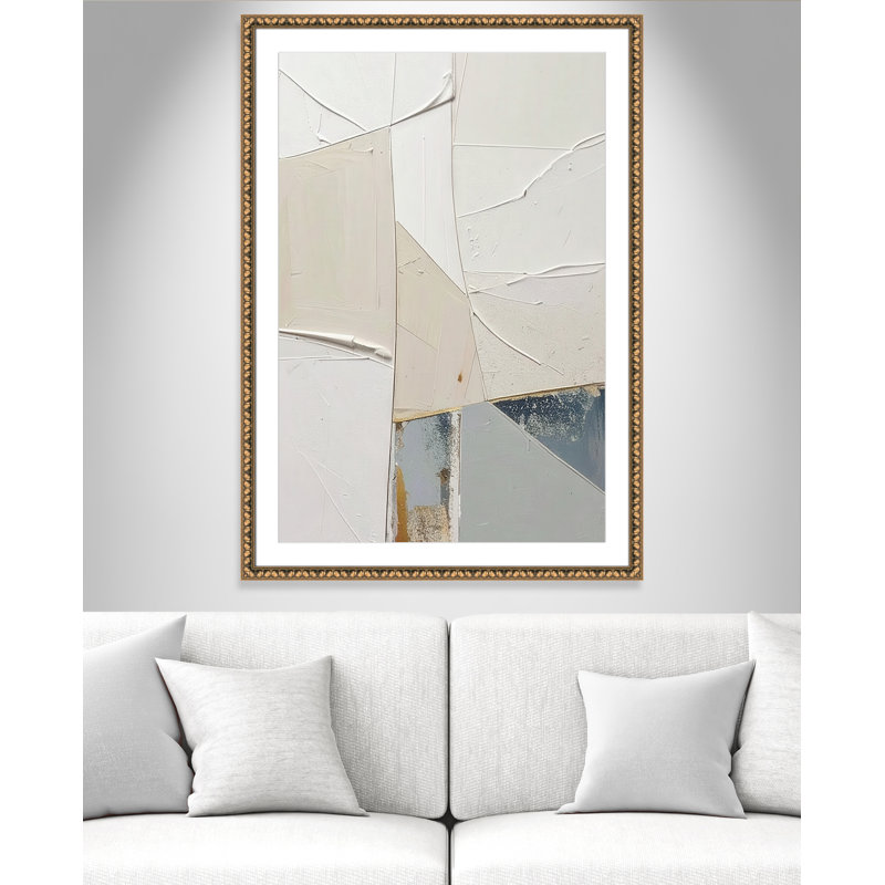 «Plastering II» par Alonza Saunders, 34.5'' W x 48.5'' H, Imprimé mat, Perles de feuilles dorées