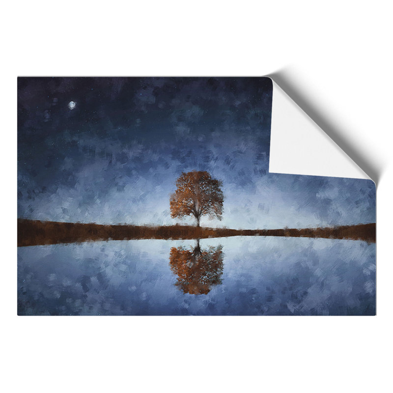 Tree at Dusk Painting - Frameless Print, 30cm H x 42cm W x 0.1cm D
