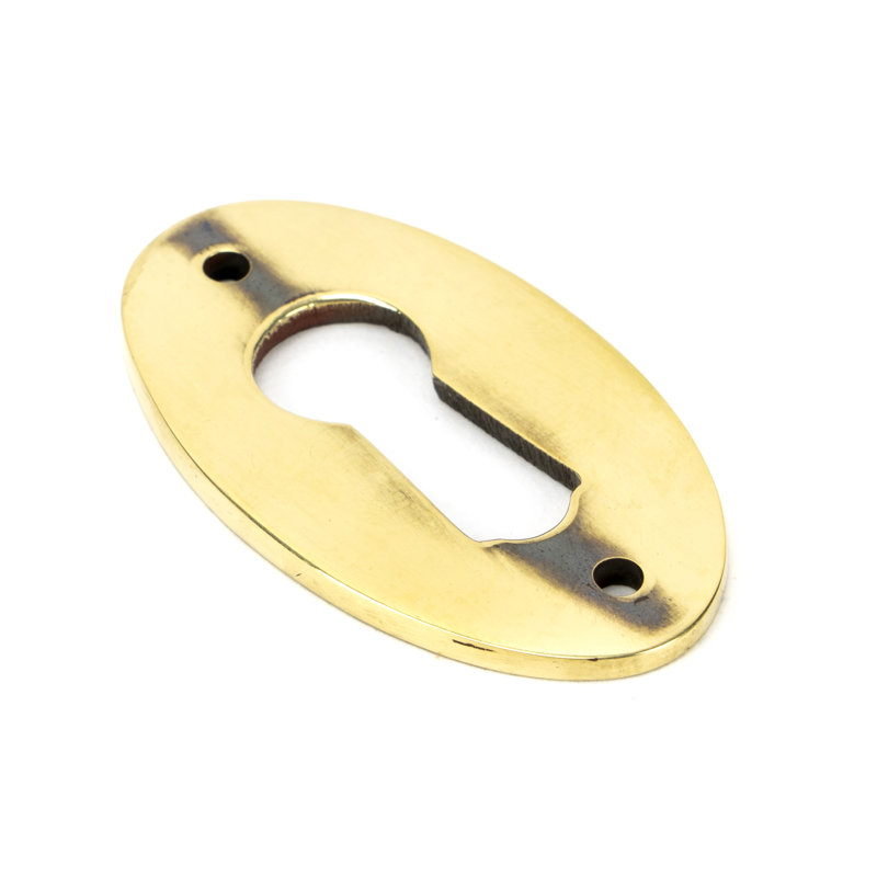 Oval Escutcheon Back Plate, Aged Brass