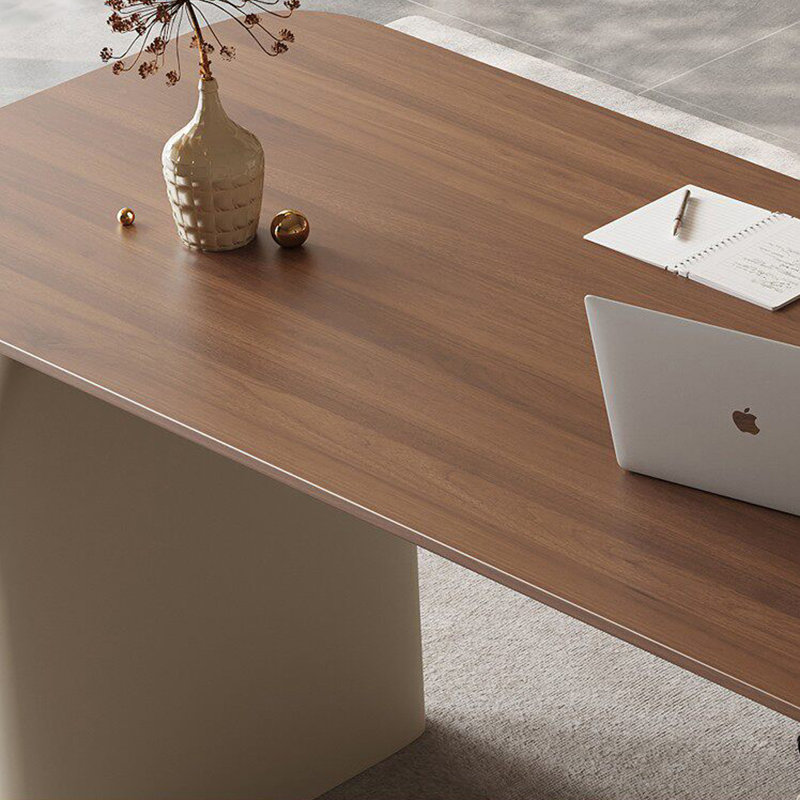 Bureau en bois manufacturé en forme de L en noyer avec 3 tiroirs, 29.53" H x 70.87" W x 47.24" D, Left Hand Return