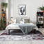 Tapis rouge / blanc à motif abstrait Elkmont-773297802