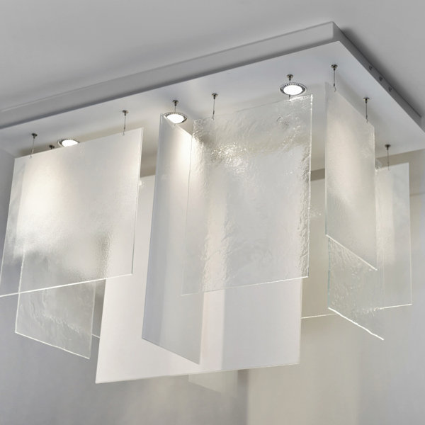 Plissé 6 - Light Glass Chandelier