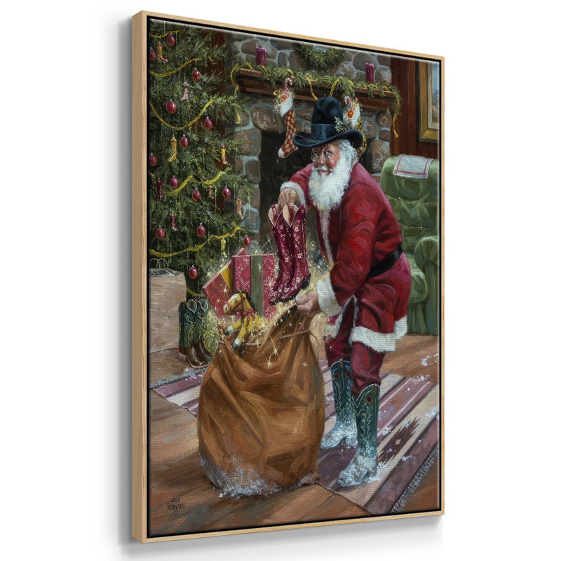 New bottes for Christmas, reproduction d'art sur toile, H 41 po x l 27 po x P 1,5 po, Cadre naturel flottant